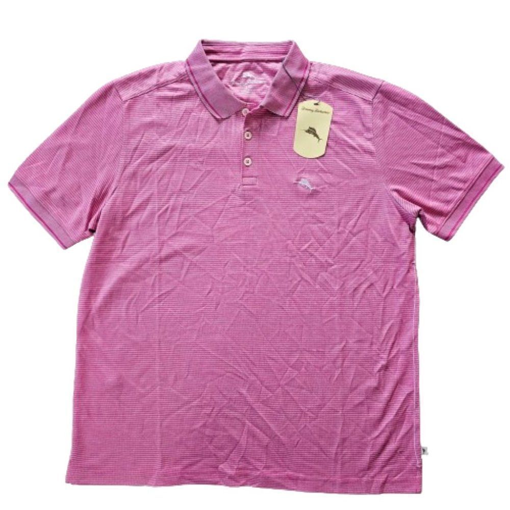 Tommy Bahama Men’s Very Berry Striped Short Sleeves Polo Shirt Size Large